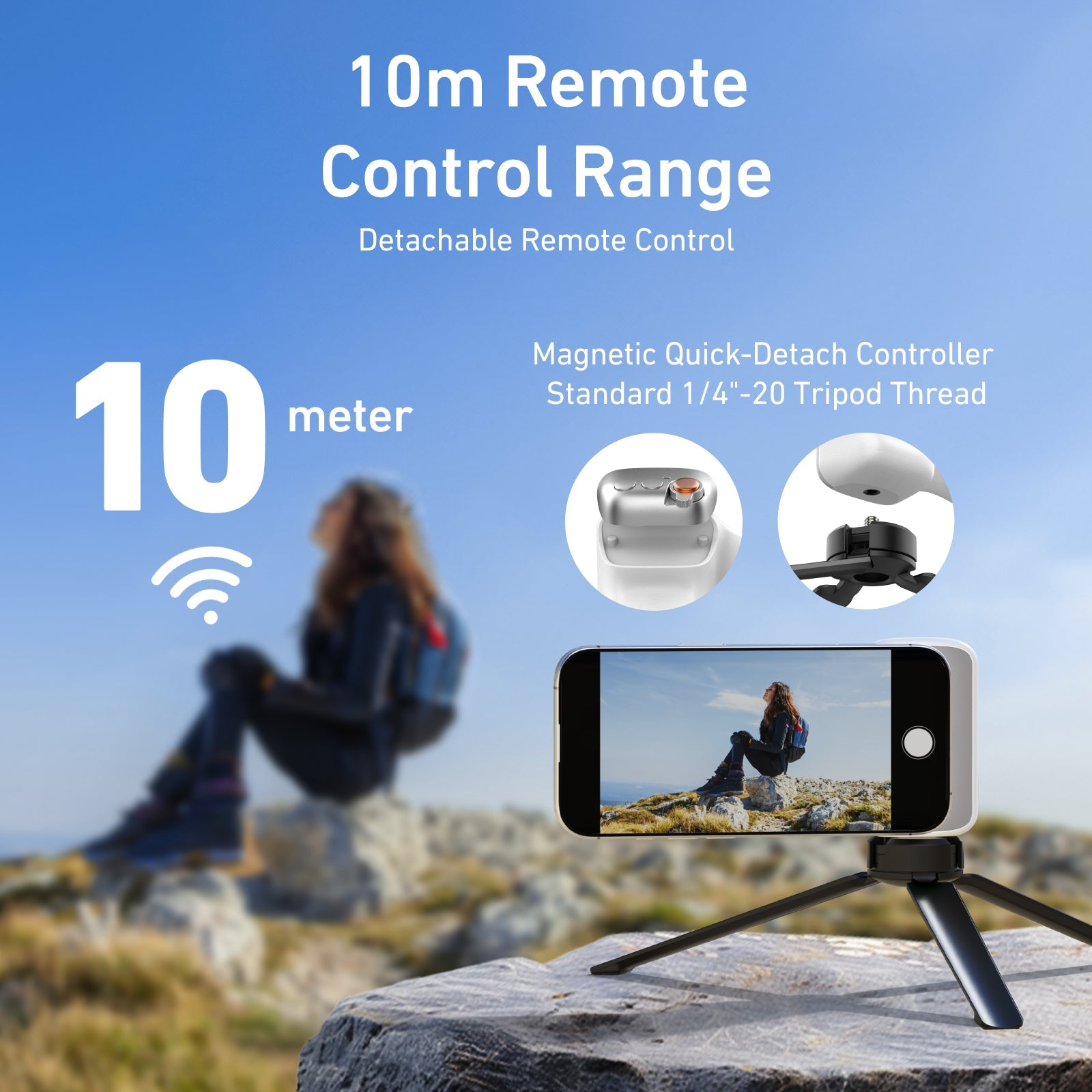 SnapGrip Magnetic Phone Camera Grip with Wireless Bluetooth Shutter