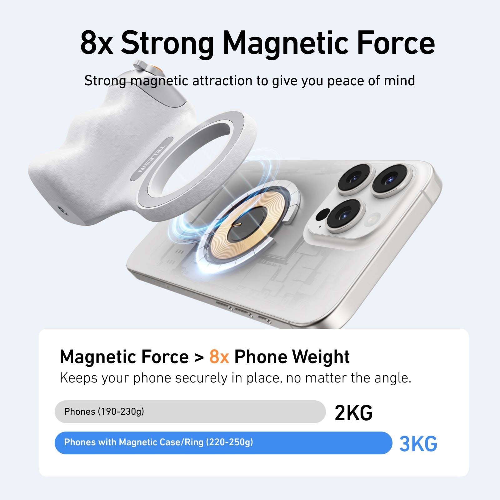 SnapGrip Magnetic Phone Camera Grip with Wireless Bluetooth Shutter