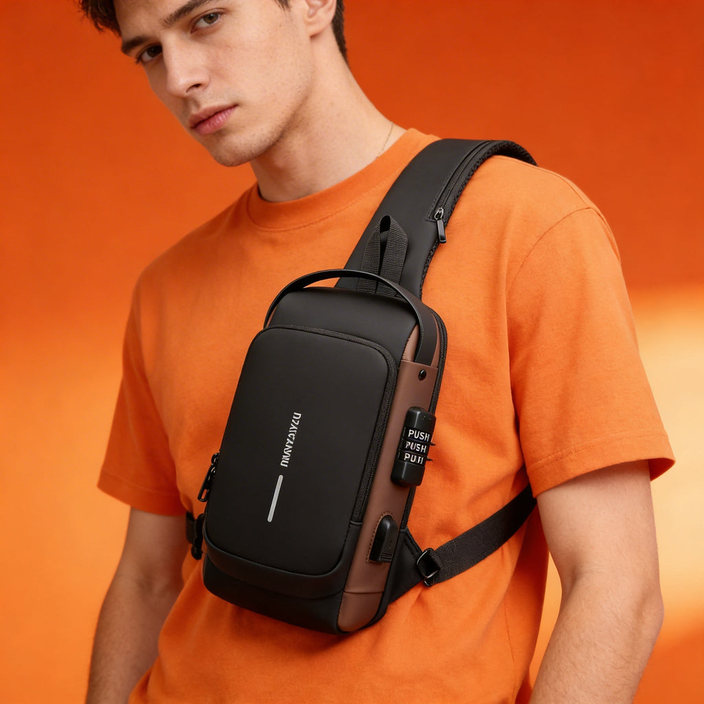 Anti-Theft Crossbody Bag with Built-in USB Charging Cable