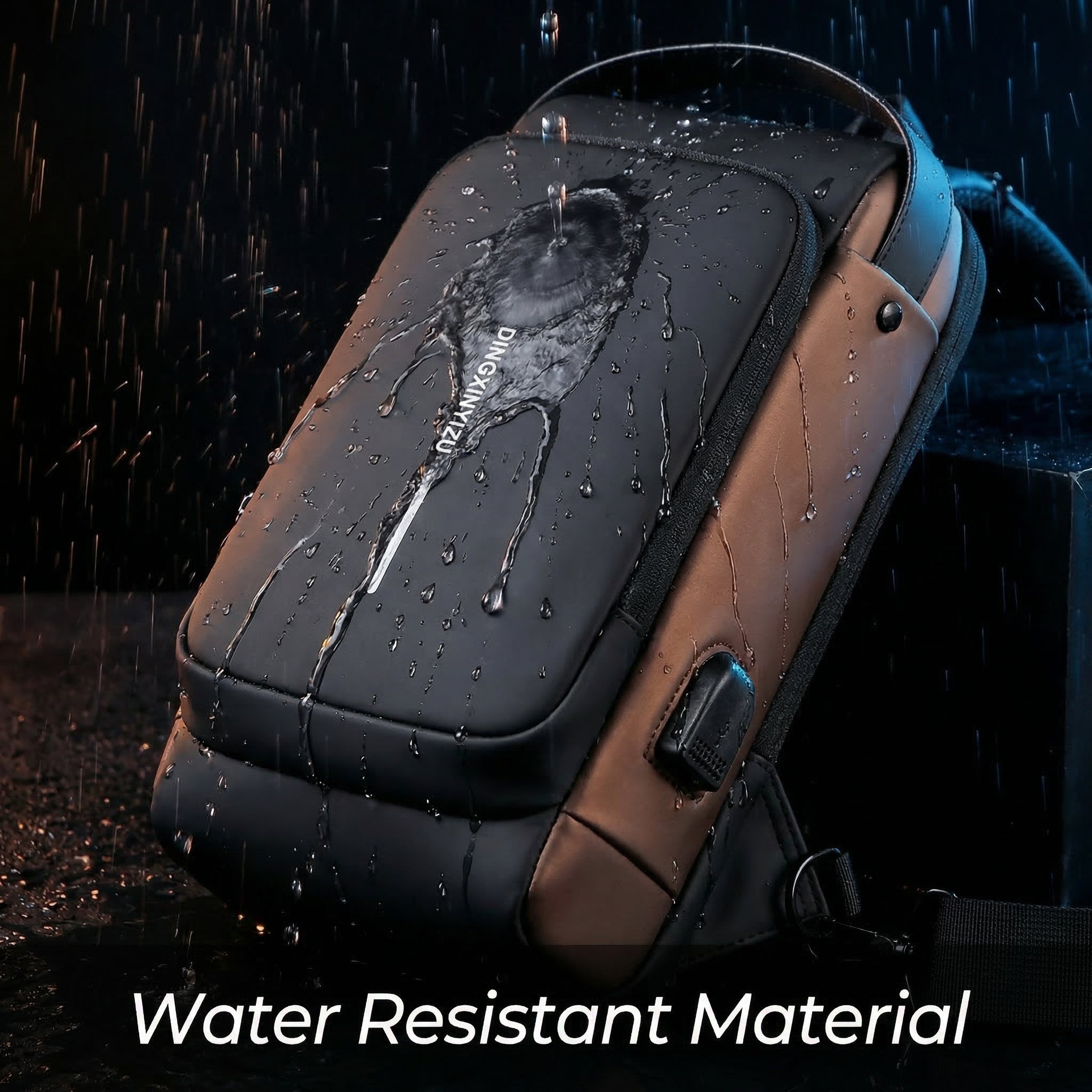 Anti-Theft Crossbody Bag with Built-in USB Charging Cable