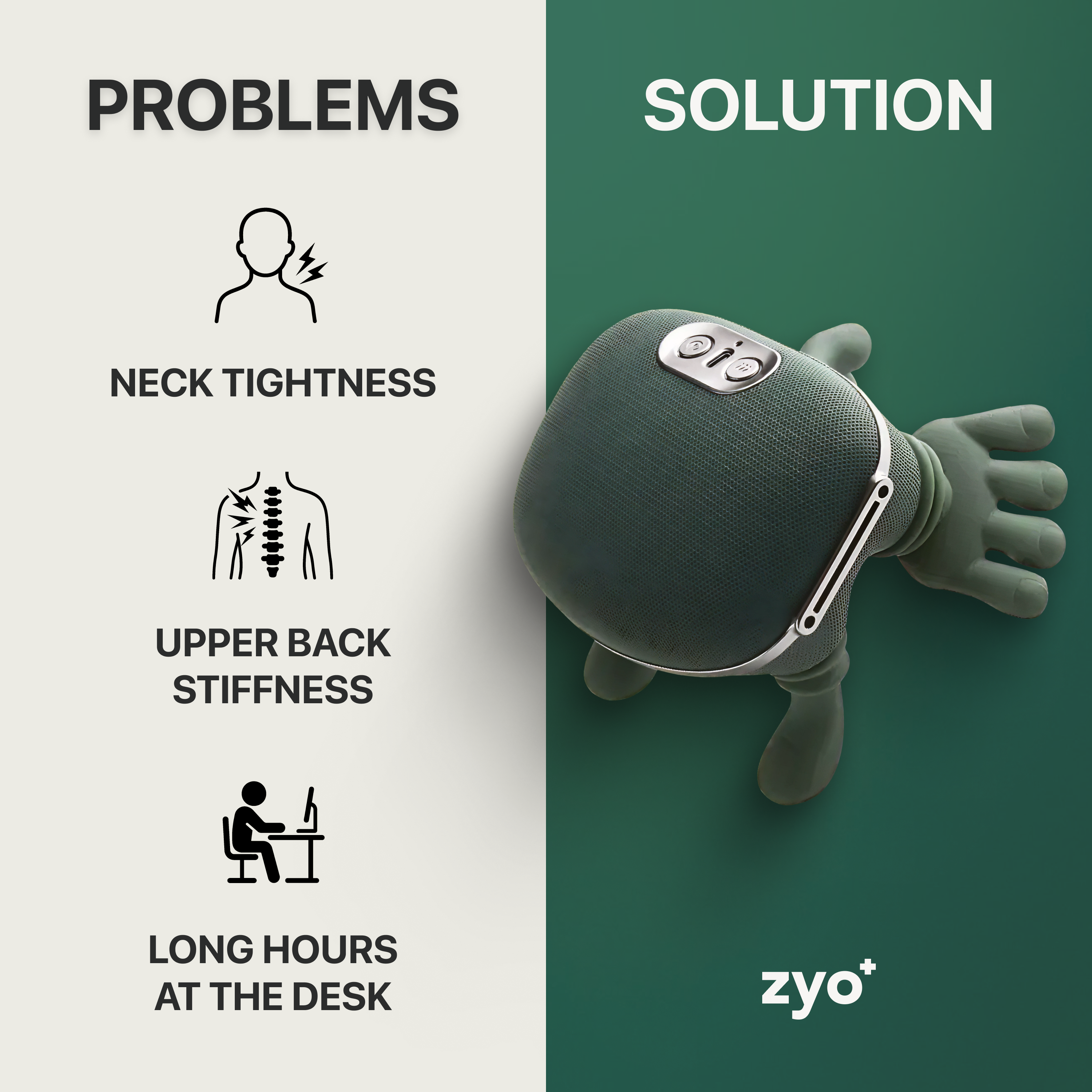 Wireless 4D Neck & Back Massager with Deep Heat Therapy