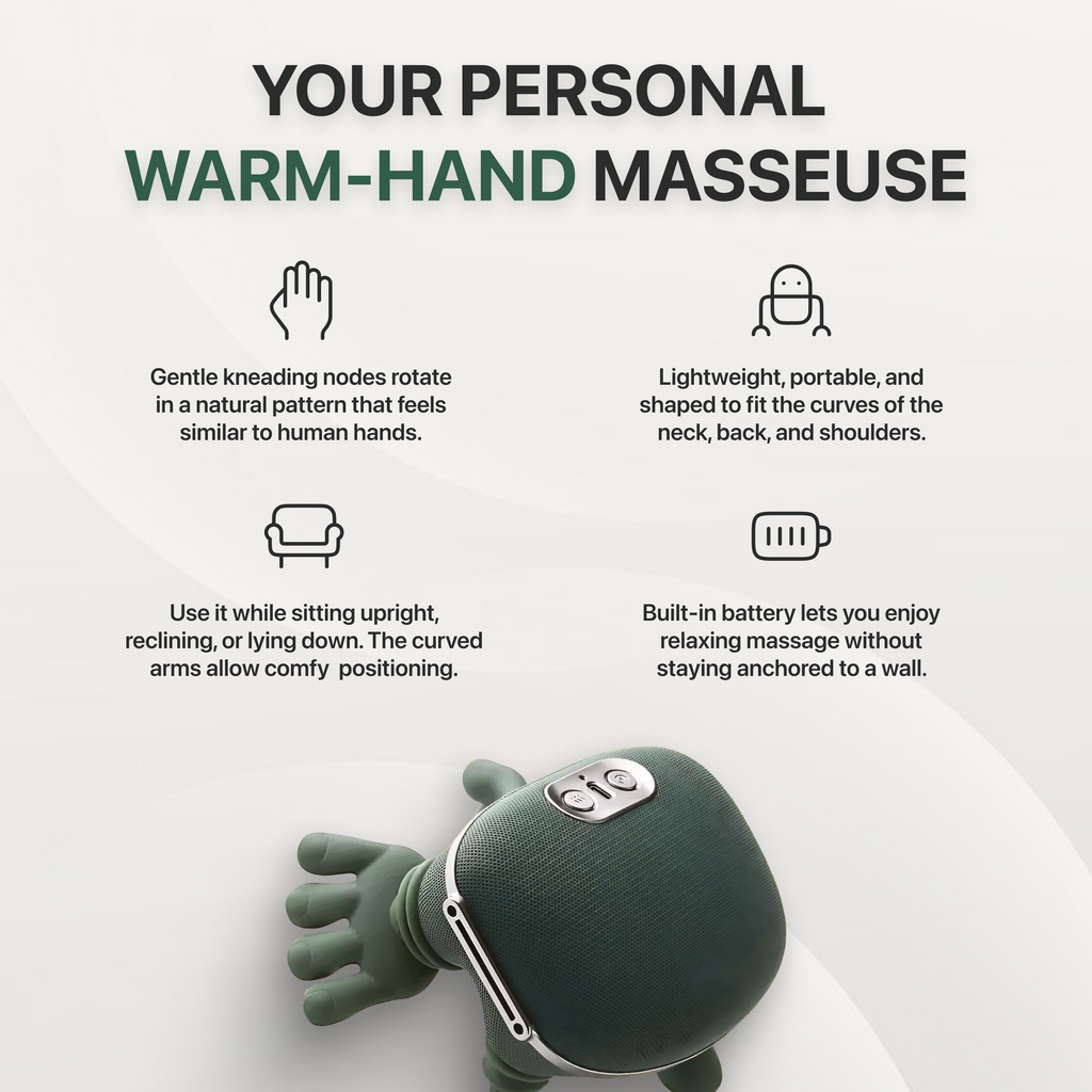 Wireless 4D Neck & Back Massager with Deep Heat Therapy